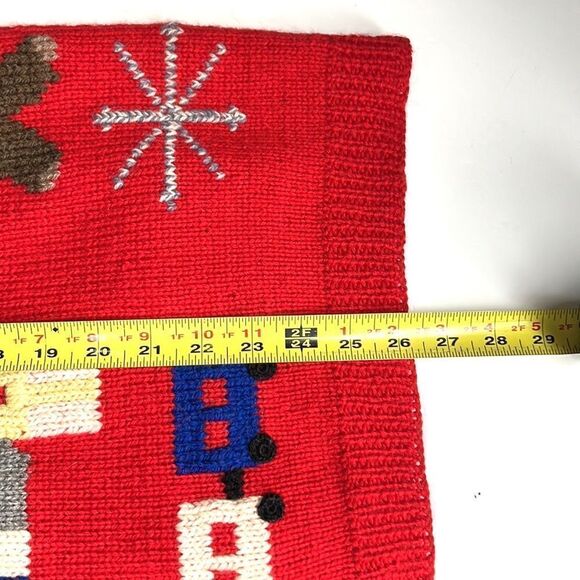 BEREK Vintage Hand Knit in Uruguay Christmas Holiday Red Wool Button Down Vest - Picture 15 of 15